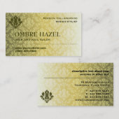 ハシバミのグラデーションなダマスク織 名刺 (正面/裏面)