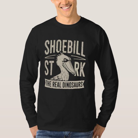 ハシビロコウ愛好家 サダトシガモ 鳥 鳥見 Tシャツ (正面)