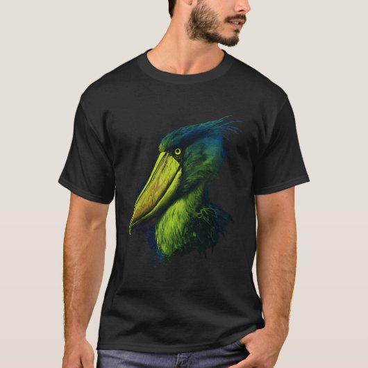 ハシビロコウ 鳥 動物 アフリカの鳥 アステカ マヤ Tシャツ (正面)