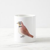 ハシボソヒバリの鳥の種類の水彩画 コーヒーマグカップ (中央)