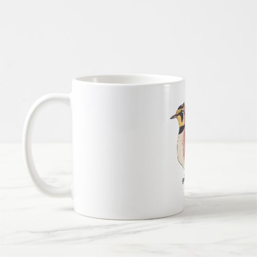 ハシボソヒバリの鳥の種類の水彩画 コーヒーマグカップ (左)