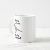 ハシボソヒバリ Early To Bed Early To Rise 鳥の引用 コーヒーマグカップ (正面左)