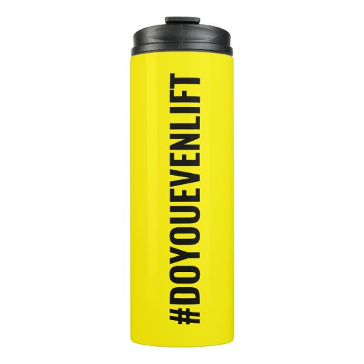 ハシュタッグも黄色の黒のスローガンを持ち上げる タンブラー (正面)