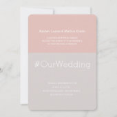 ハシュタッモダンク薄紫グレー赤面コーラル結婚ズ 招待状 (正面)