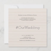 ハシュタモダングエレガント赤面グストライプレイ結婚ズ 招待状 (正面)
