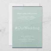 ハシュタモダングターコイズブルー結婚ウォーター 招待状 (正面)