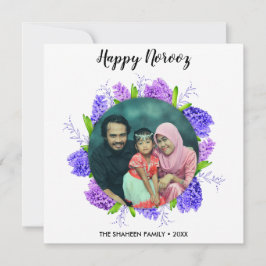 ハシントの花輪 おめでたいノールーズ 新年の写真カード シーズンカード