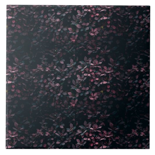 ハジエレガントー薄紫&ブルーボタニカルフローラアート タイル (正面)