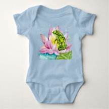 ハスおもしろいの上のカエル