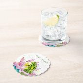 ハスおもしろいの上のカエル ペーパーコースター (インサイチュ)