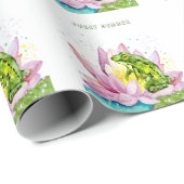 ハスおもしろいの上のカエル ラッピングペーパー (ロールコーナー)