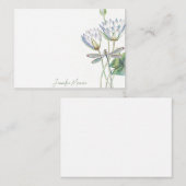 ハスとトンボパーソナライズされた ノートカード (正面/裏面)