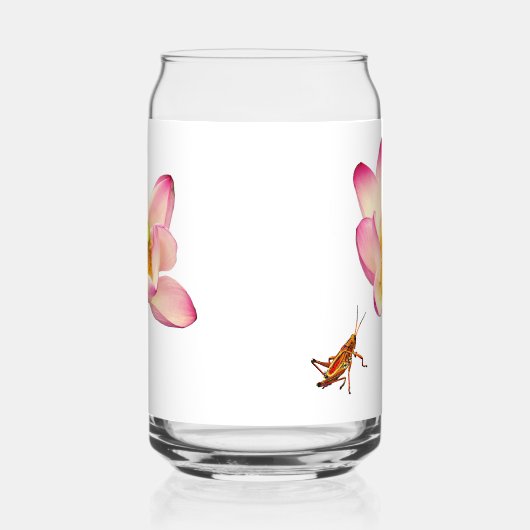 ハスとバッタ ガラス缶 (右)