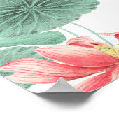 ハスのシームレスなパターン植物背景 ポスター (角)