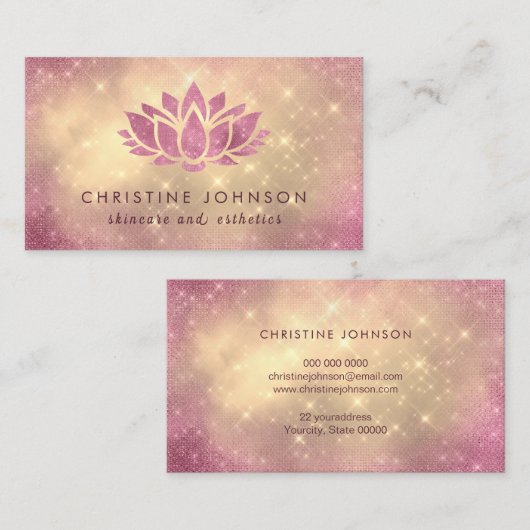 ハスのスキンケアとエステ 名刺 (正面/裏面)