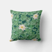 ハスのラグーンパターン – 白い蓮 クッション (裏面)