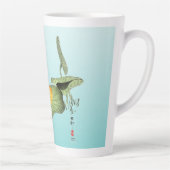 ハスの上の黄色いカエル カフェラテマグ (右)