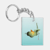 ハスの上の黄色いカエル キーホルダー (正面左)