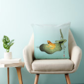 ハスの上の黄色いカエル クッション (椅子)