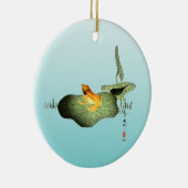 ハスの上の黄色いカエル セラミックオーナメント (右)