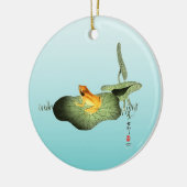 ハスの上の黄色いカエル セラミックオーナメント (左)