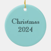 ハスの上の黄色いカエル セラミックオーナメント (裏面)