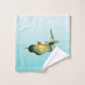 ハスの上の黄色いカエル バスタオルセット (ウォッシュタオル)