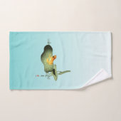 ハスの上の黄色いカエル バスタオルセット (ハンドタオル)