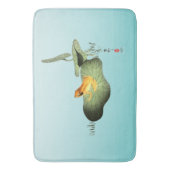 ハスの上の黄色いカエル バスマット (正面縦)