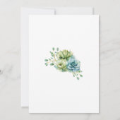 ハスの花とサボテン 赤ちゃん歓迎パーティー 招待状 (裏面)