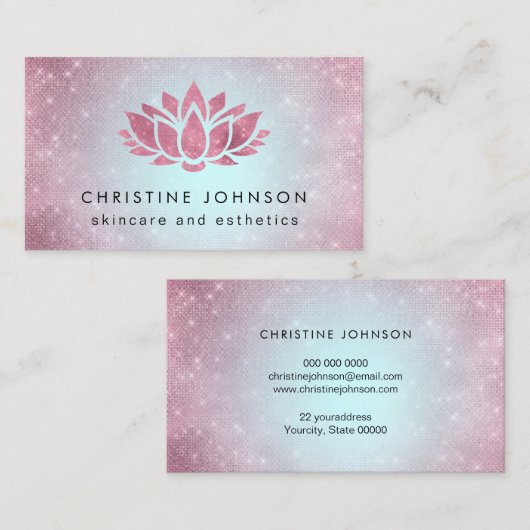 ハスの花のスキンケアとエステ 名刺 (正面/裏面)