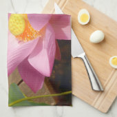 ハスの花のタオル キッチンタオル (四つ折り)