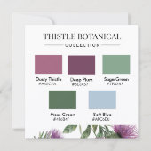 ハスの花のボタニカルカラーパレットカード 招待状 (正面)