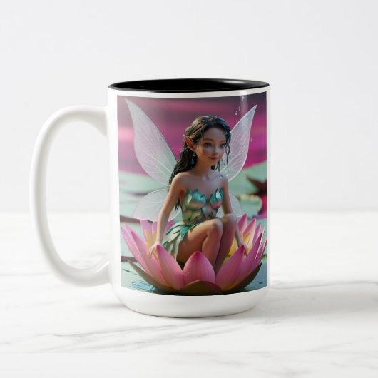 ハスの花の妖精 ツートーンマグカップ (左)