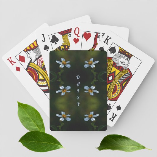 ハスの花の濃い緑の花柄の写真を使用したトランプ トランプ