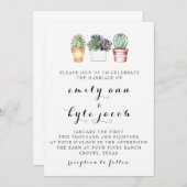 ハスの花の結婚式招待状 招待状 (正面/裏面)