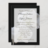 ハスの花の結婚式招待状 -- 白いハスの花 招待状 (正面/裏面)