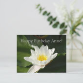 ハスの花の誕生日カード ポストカード (スタンド正面)