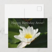 ハスの花の誕生日カード ポストカード (正面/裏面)