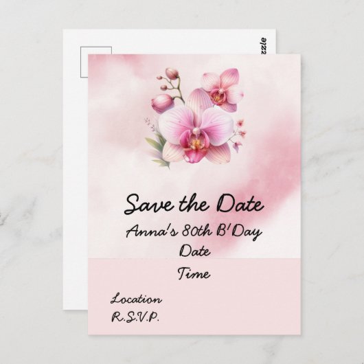 ハスの花の誕生日　保存日付のポストカード ポストカード (正面/裏面)