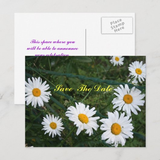 ハスの花の輪のSave The Date ポストカード (正面/裏面)