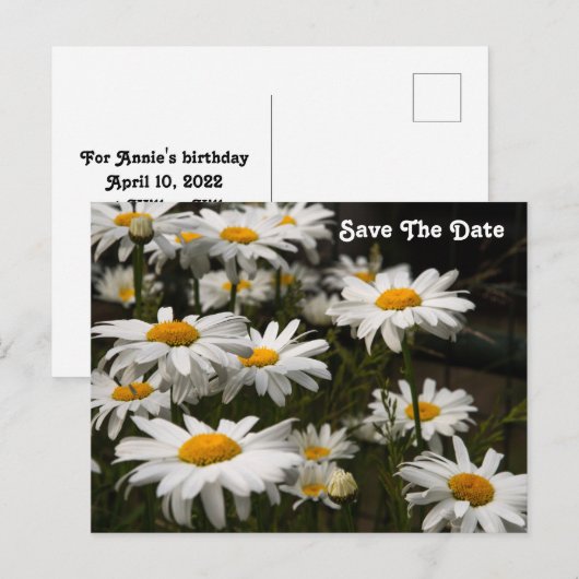 ハスの花のSave The Date ポストカード (正面/裏面)