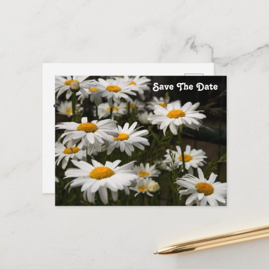 ハスの花のSave The Date ポストカード (正面/裏面インサイチュ)