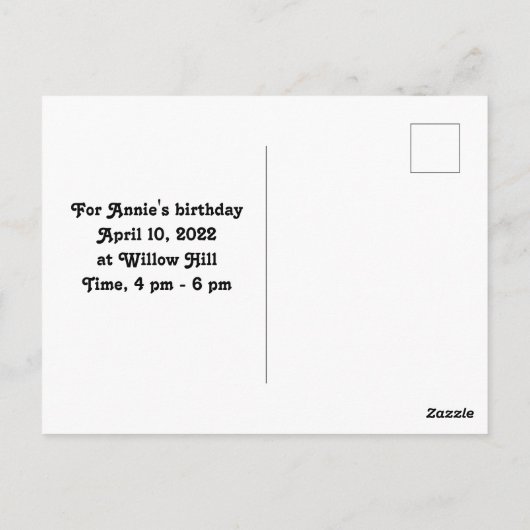 ハスの花のSave The Date ポストカード (裏面)