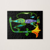 ハスの花を使ったエジプト美術 ジグソーパズル (横)