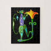 ハスの花を使ったエジプト美術 ジグソーパズル (縦)