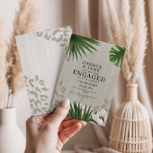 ハスの花サファリ レオパード柄のエンゲージメントカード 招待状