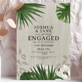 ハスの花サファリ レオパード柄のエンゲージメントカード 招待状