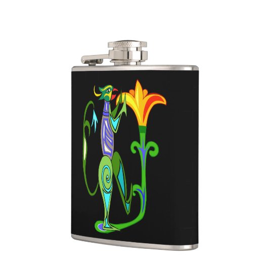 ハスの花フラスコを使ったエジプト美術 フラスク (左)