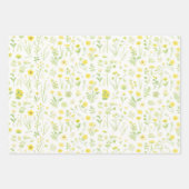 ハスの花畑 黄色、オレンジ、ピンク、白 ラッピングペーパーシート (正面)